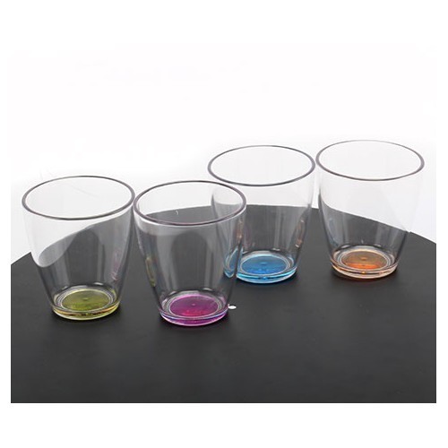  Lot 4 verres fond couleur en SAN anti-glisse - CF12334 