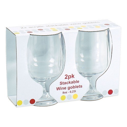 Set of 2 stackablestemmed acrylic glasses 250 ml - CF12564