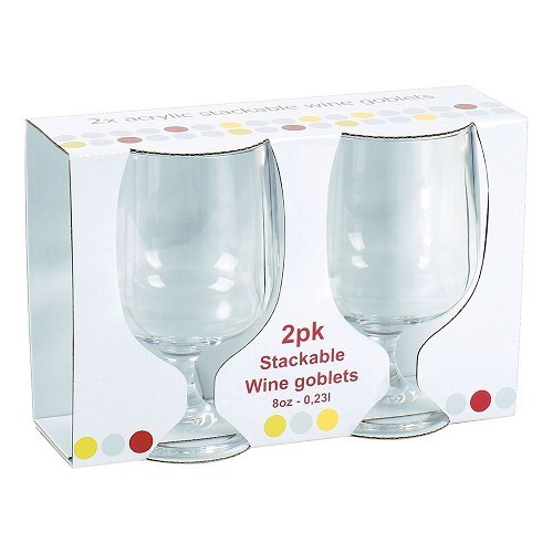 Conjunto de 2 vasos de 250 ml con pie apilables en acrílico - CF12564