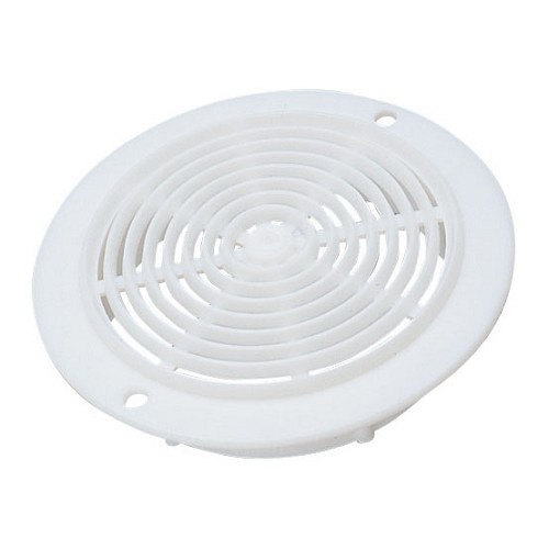 Grille aération rond 78 mm blanc en plastique