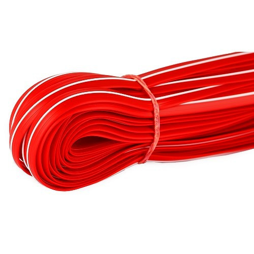 Cache-vis 12 mm rouge avec liseré blanc - 20 mètres - CF12812