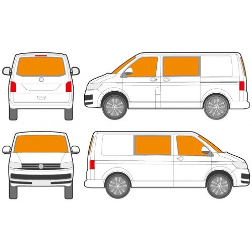 5-layer interior thermal insulation for Transporter T6 Camper with tailgate - 6 pieces - CF13160