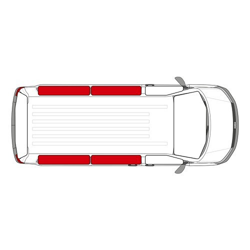 Juego de 4 cortinas aislantes para ventanas de célula corta VWT6 Transporter - CF14004