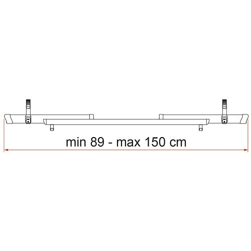 Rail QUICK C 128 cm Fiamma pour CARRY BIKE + 2 sangles coulissantes - CP10025
