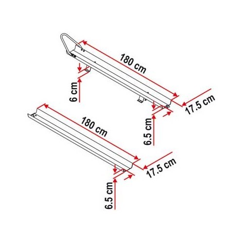 Motorradträger CARRY MOTO Fiamma - Aluminium - L: 14-18 cm.Bmax: 180 cm. maximale Belastung:200 kg - CP10102