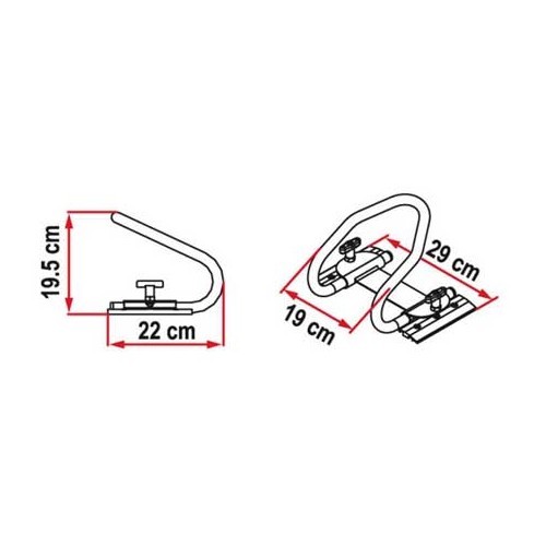 Hinterradblockierung MOTO WHEEL CHOCK REAR Fiamma - Maximale Radbreite: 150 mm - CP10106