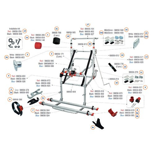 Par de CARRY BIKE Lift 77 Correias Fiamma 98656-171 - CP10243