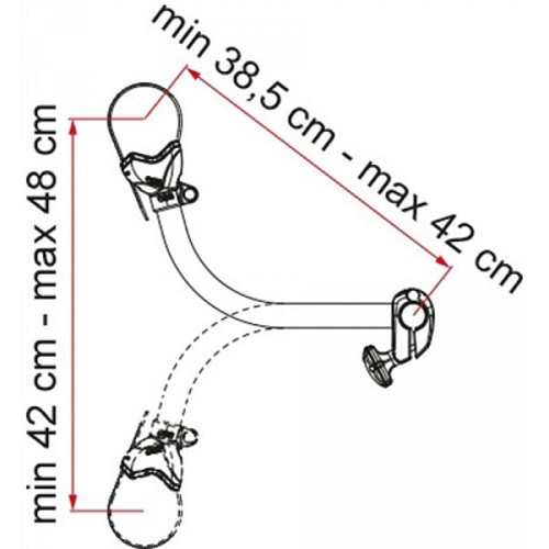 BIKE BLOCK PRO S 3 FIAMMA arm for CARRY BIKE - L mini: 38.5 - L maxi: 42cm - CP10283