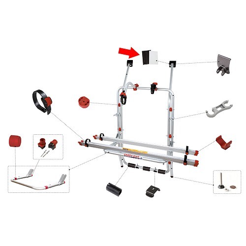 Set aus 2 Klebe- und Schutzfolien für die obere Halterung von Carry Bike - Ref Fiamma 98656-246 - CP10327