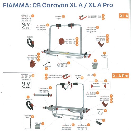 XLS XLA PRO FIAMMA mounting bracket - Ref 98656-357 - CP10401
