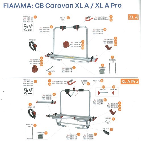 XLS XLA PRO FIAMMA Bindungsbügel - Ref 98656-357 - CP10401