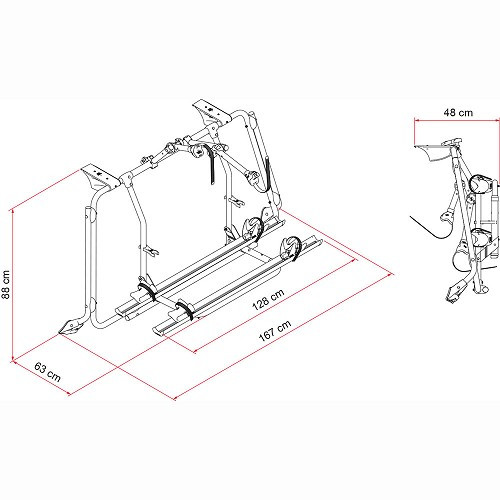 Draagfiets Fiamma voor VW Transporter T5 met hatchback PRO gerestylede versie - CP10493