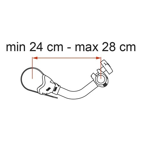 FIAMMA BIKE BLOCK PRO 2 arm for CARRY BIKE - min. l: 24 - max. l: 28 cm - CP10547