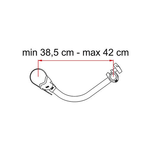 Brazo BIKE BLOCK PRO 3 FIAMMA para CARRY BIKE - Largo mínimo: 38,5 - Largo máximo: 42 cm - CP10549