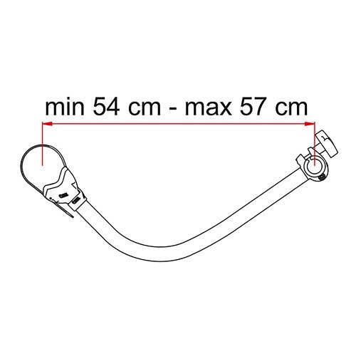 Brazo BIKE BLOCK PRO 4 FIAMMA para CARRY BIKE - longitud mínima: 54 - Longitud máxima: 57 cm - CP10551