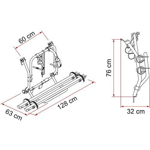 Portabicicletas CARRY BIKE para VW T2 FIAMMA - versión rediseñada 2020 - CP10617