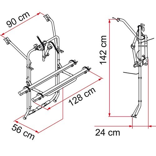 Bike carrier for VW T6 with tailgate CARRY BIKE FIAMMA - DEEP BLACK version (black) - CP10622