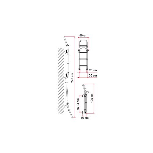  DELUXE 8 traps ladder Fiamma - 02426-02A - Nieuw 2022 - CP10802-2 