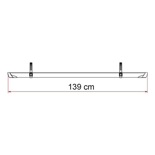 Rail Plus GRIS 139 cm para portabicicletas CARRY BIKE Fiamma - CP10852