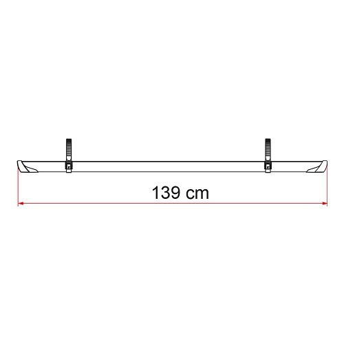 Rail Plus GREY 139 cm voor fietsendrager CARRY BIKE Fiamma - CP10852