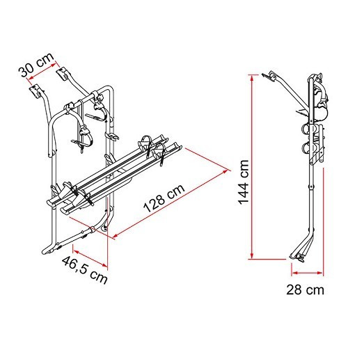 Porte-vélos CARRY BIKE FIAMMA pour VW Transporter T5 avec 2 portes arrière - DEEP BLACK (noir)  version restylée 2023 - CP10914