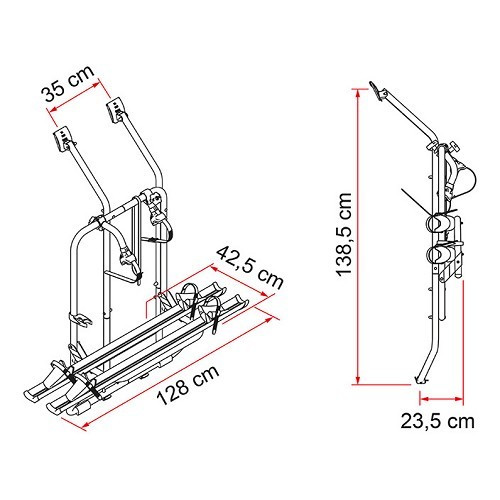 Fietsendrager Carry Bike voor VW T4 met 2 achterportieren 90 ->03 Fiamma - CP10917