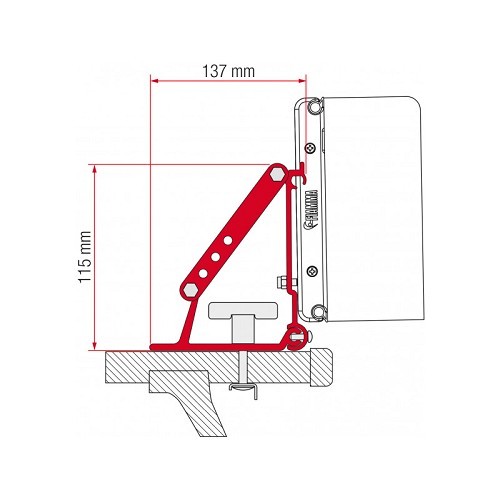 Adattatore per barra da tetto KIT AUTO Fiamma - Fissaggio dall'alto- per tendalino F45S Fiamma - CS10522