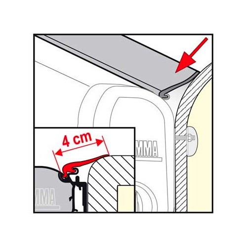 Banda de estanqueidad RAIN GUARD M Fiamma - Toldo F 45S - L: 4 cm - por metro - CS10738