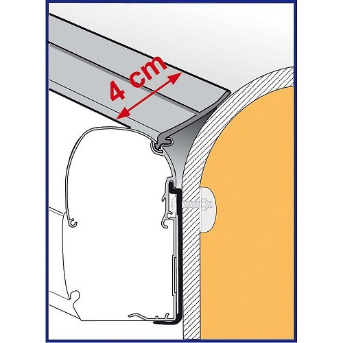  Joint d'étanchéité RAIN GUARD M Fiamma - store F 45S - L: 4 cm - au mètre - CS10738-3 