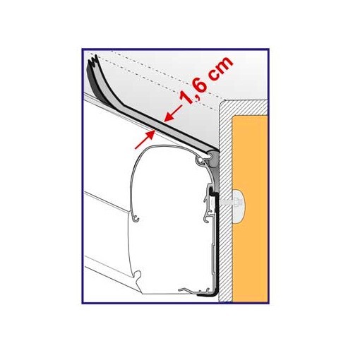  RAIN GUARD S FIAMMA gasket - F45S F45L blinds - L: 1.6 cm - by the metre - CS10744-2 