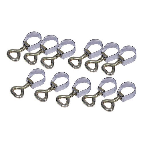 Set of 10 butterfly clamps - tube Ø 21-23 mm