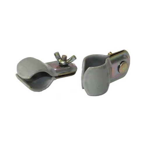 Set of 2 clamps with rubber protection. For Ø 25-28 mm tube.