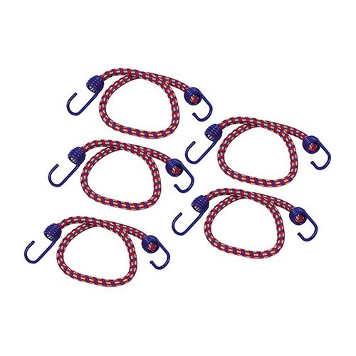 Tendeurs élastiques 60 cm + crochets - kit de 5