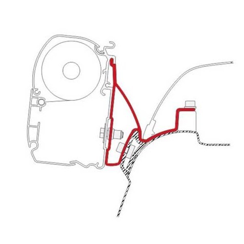 Markise F45S 260 Grau für Volkswagen Transporter T5 California (04/2003-09/2015) - Gehäuse titaniumgrau - CS11200