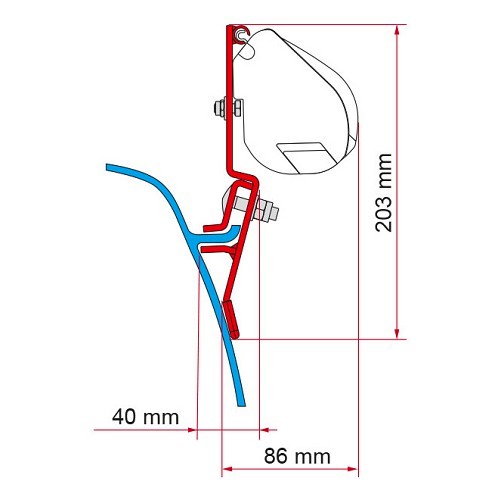  Markisenadapter F35 Pro KIT VW T3/VW T3 Lift Roof Fiamma - CS11495 