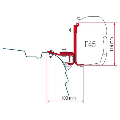  BRANDRUP Adattatore VW T5 per tende Fiamma F45S - CS11627 