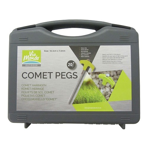  Conjunto de 20 estacas de encaixe COMET PEGS 18,3 cm - solo pedregoso ou rochoso - CS11649 