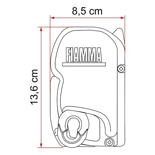 Toldo FIAMMA F45S 260 - Anchura del toldo: 263cm - Tejido: Gris Real - Caja: titanio. - CS11803