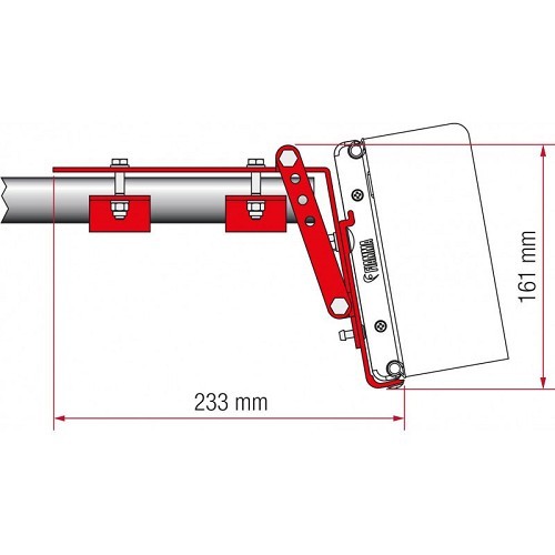  Adaptateur barre de toit KIT ROOF RAIL - Fixation par-dessous - pour storeCOMPASS Fiamma - CS11860 