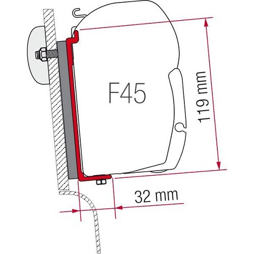  Adaptateur KIT HIGH ROOF WESTFALIA pour stores F45S Fiamma - CS11869 