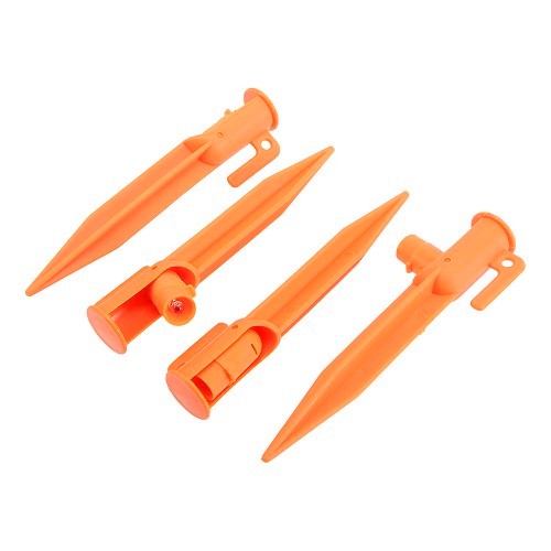  Conjunto de 4 estacas cor-de-laranja com iluminação LED sem bateria - CS12044 