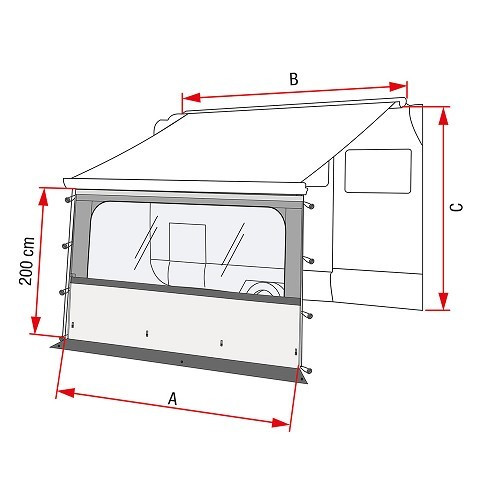 Pared frontal BLOCKER PRO 260 VAN FIAMMA - CS12097