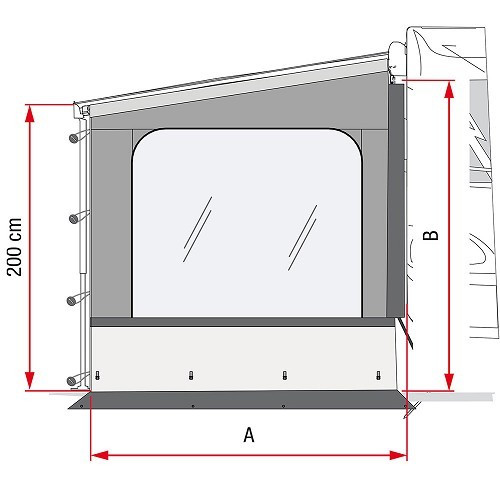  Pared Side W Pro F35 Van - altura 180-220 cm Fiamma - CS12098-2 