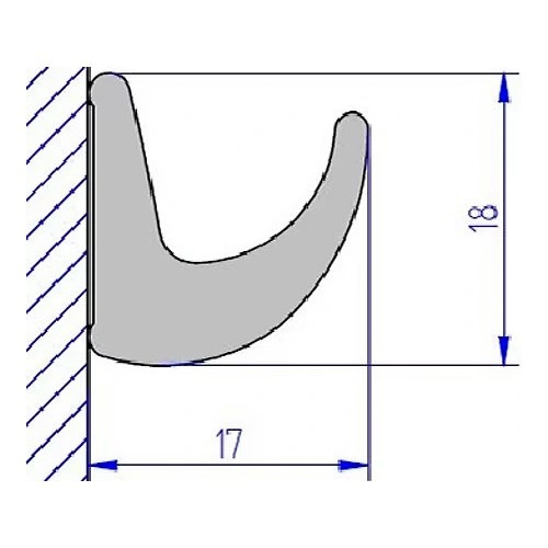 Caleira OMNIGUTTER THULE 3,5m para persianas Thule série 5 e 8 - 3,5 m de faixa - CS12111