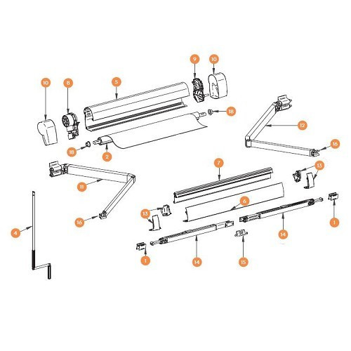  Pega de manivela para o toldo Thule 5102 - CS12158 