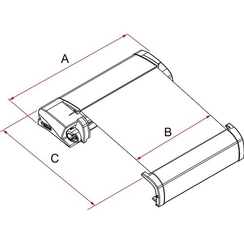  Tenda F40 Van 270 con cassonetto e gambe nere Tessuto Fiamma Grigio Reale - CS12438-6 