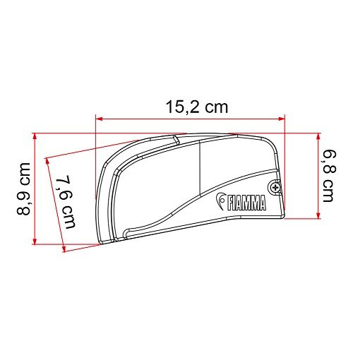 F40 Van 270 awning with black case and legs Royal Grey Fiamma fabric - CS12438