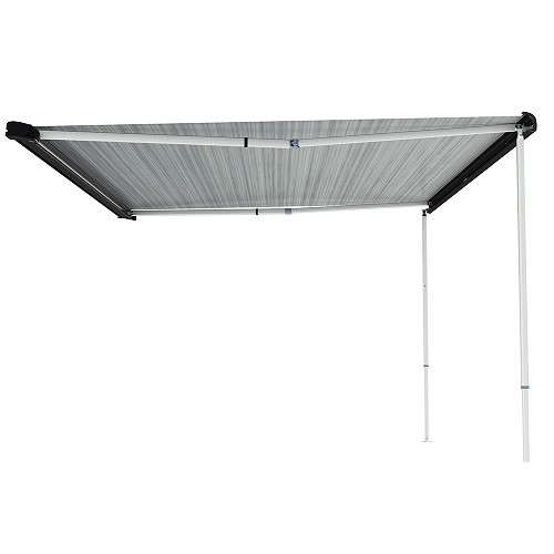 F40 Van 270 awning with black case and legs Royal Grey Fiamma fabric - CS12438