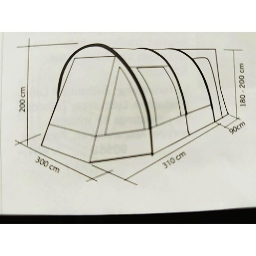 TOUR ACTION 7 voortent - 300x310 cm - zelfstandig - 2 slaapplaatsen - met grondzeil - CS12962