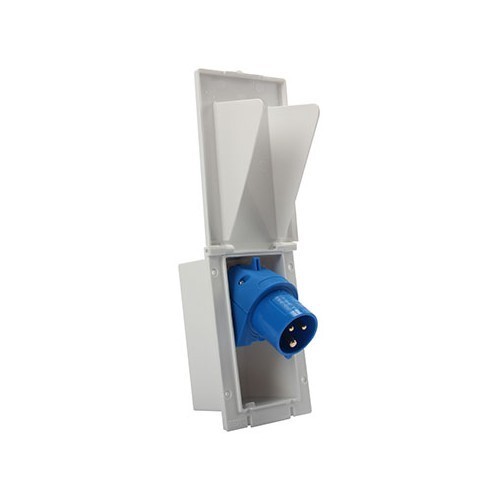 Built-in male socket CEE17 16A - untangler - white casing